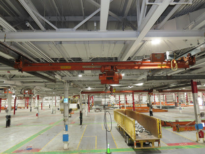 Cleveland Tramrail P&H 1 Ton Single Girder Underhung Bridge Crane 21' 8" Span
