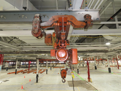 Cleveland Tramrail P&H 1 Ton Single Girder Underhung Bridge Crane 21' 8" Span