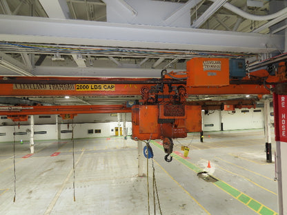 Cleveland Tramrail P&H 1 Ton Single Girder Underhung Bridge Crane 21' 8" Span