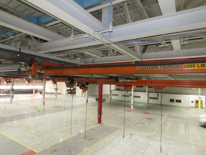 Cleveland Tramrail P&H 1 Ton Single Girder Underhung Bridge Crane 21' 8" Span
