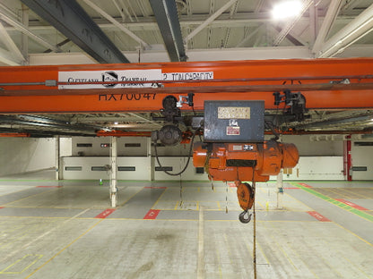 Cleveland Tramrail P&H 2 Ton Single Girder Underhung Bridge Crane 45' 10" Span