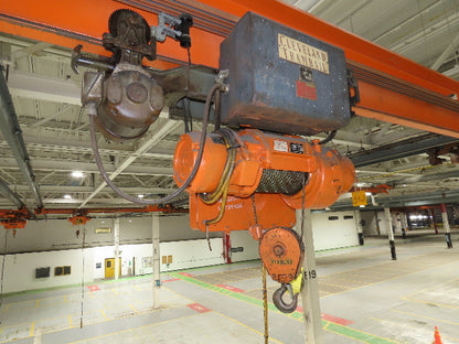 Cleveland Tramrail P&H 2 Ton Single Girder Underhung Bridge Crane 45' 10" Span