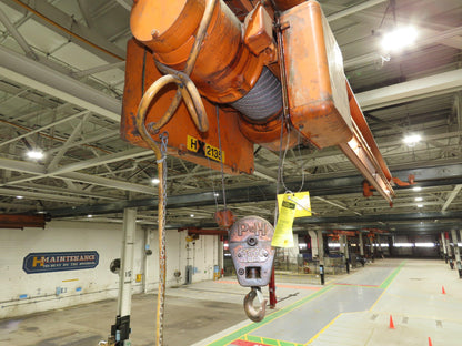 Cleveland Tramrail P&H 1 Ton Single Girder Underhung Bridge Crane 45' 10" Span