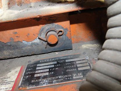 Cleveland Tramrail P&H 1 Ton Single Girder Underhung Bridge Crane 45' 10" Span