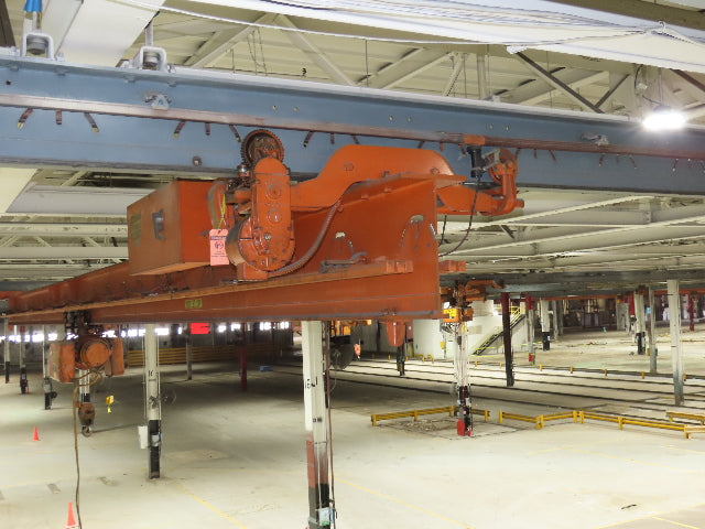 Cleveland Tramrail P&H 1 Ton Single Girder Underhung Bridge Crane 45' 10" Span