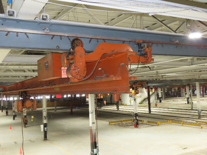 Cleveland Tramrail P&H 1 Ton Single Girder Underhung Bridge Crane 45' 10" Span