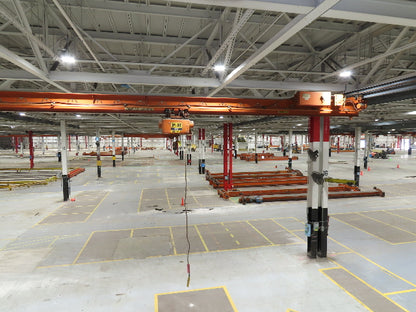 Cleveland Tramrail P&H 1 Ton Single Girder Underhung Bridge Crane 45' 10" Span