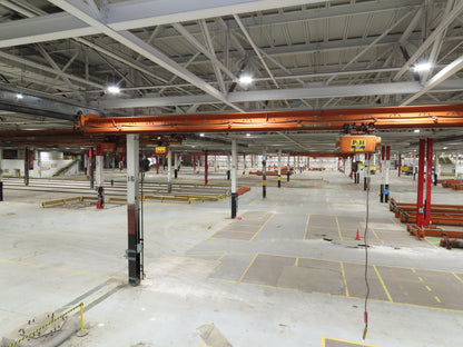 Cleveland Tramrail P&H 1 Ton Single Girder Underhung Bridge Crane 45' 10" Span