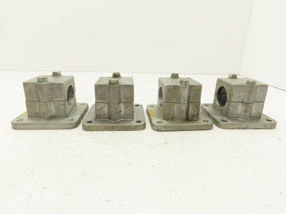 Rose Krieger RFB1500 Flange Clamp 1.5" Round Tube Aluminum 4x4" Base Lot of 4