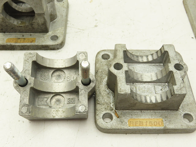 Rose Krieger RFB1500 Flange Clamp 1.5" Round Tube Aluminum 4x4" Base Lot of 12