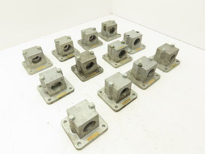 Rose Krieger RFB1500 Flange Clamp 1.5" Round Tube Aluminum 4x4" Base Lot of 12