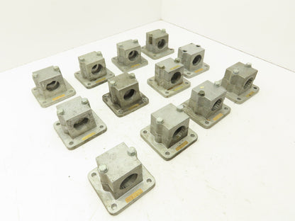 Rose Krieger RFB1500 Flange Clamp 1.5" Round Tube Aluminum 4x4" Base Lot of 12