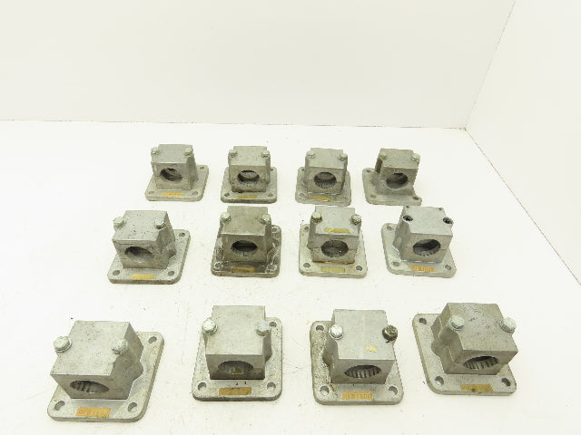 Rose Krieger RFB1500 Flange Clamp 1.5" Round Tube Aluminum 4x4" Base Lot of 12