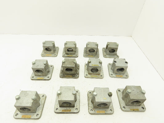 Rose Krieger RFB1500 Flange Clamp 1.5" Round Tube Aluminum 4x4" Base Lot of 12