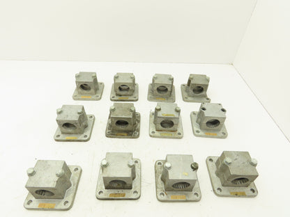 Rose Krieger RFB1500 Flange Clamp 1.5" Round Tube Aluminum 4x4" Base Lot of 12