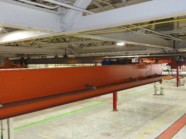 Cleveland Tramrail P&H 3 Ton Single Girder Underhung Bridge Crane 45' 10" Span
