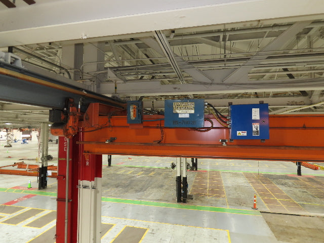 Cleveland Tramrail P&H 3 Ton Single Girder Underhung Bridge Crane 45' 10" Span