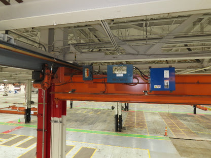 Cleveland Tramrail P&H 3 Ton Single Girder Underhung Bridge Crane 45' 10" Span