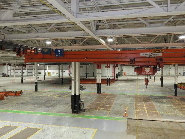Cleveland Tramrail P&H 3 Ton Single Girder Underhung Bridge Crane 45' 10" Span