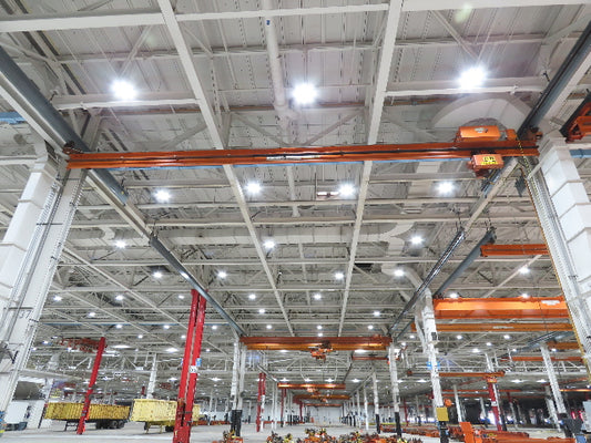 Cleveland Tramrail P&H 1/2 Ton Single Girder Underhung Bridge Crane 45' 10" Span