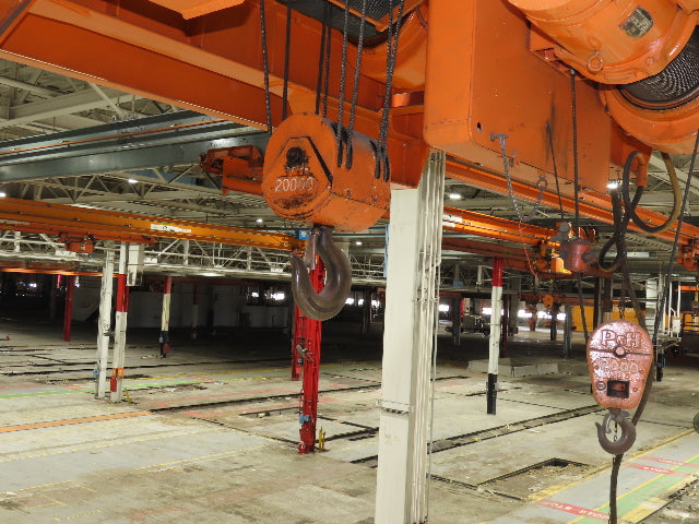 Cleveland Tramrail P&H 10 Ton Double Girder Bridge Crane 45' 10" Span w/Remote