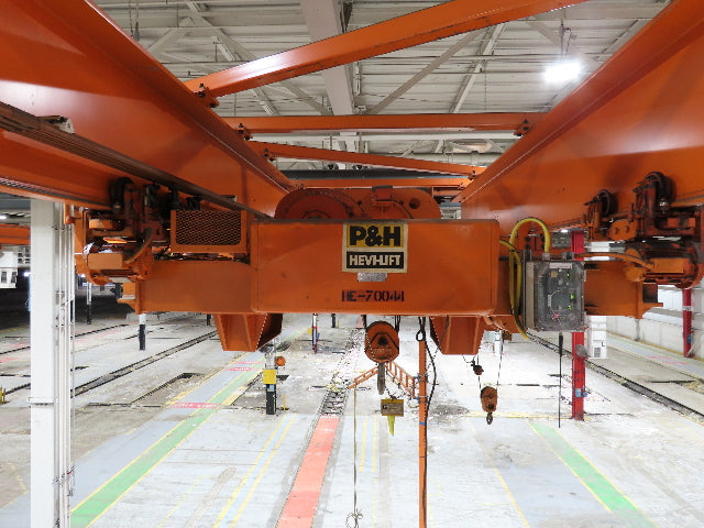 Cleveland Tramrail P&H 10 Ton Double Girder Bridge Crane 45' 10" Span w/Remote