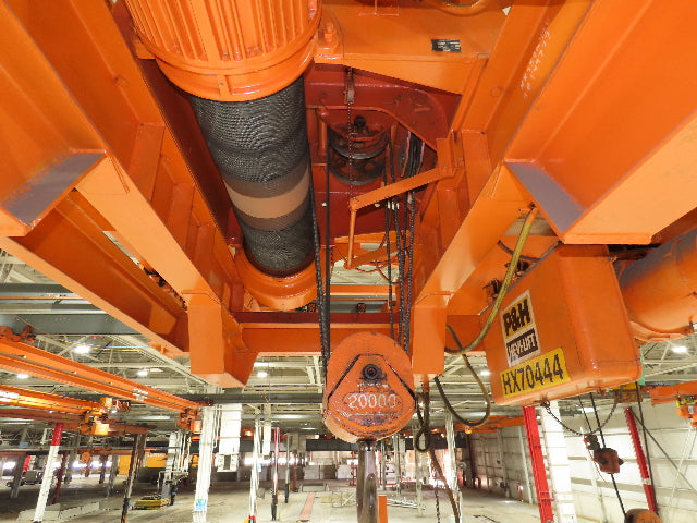 Cleveland Tramrail P&H 10 Ton Double Girder Bridge Crane 45' 10" Span w/Remote