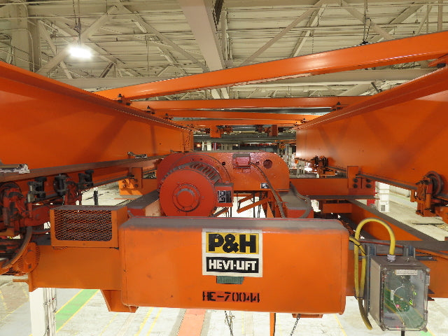 Cleveland Tramrail P&H 10 Ton Double Girder Bridge Crane 45' 10" Span w/Remote