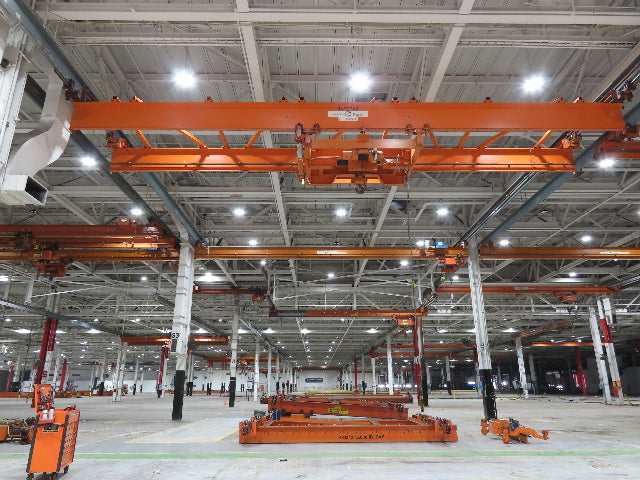 Cleveland Tramrail P&H 10 Ton Double Girder Bridge Crane 45' 10" Span w/Remote