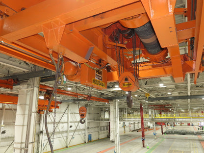 Cleveland Tramrail P&H 10 Ton Double Girder Bridge Crane 45' 10" Span w/Remote