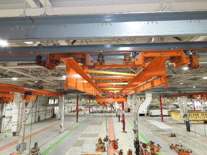 Cleveland Tramrail P&H 10 Ton Double Girder Bridge Crane 45' 10" Span w/Remote