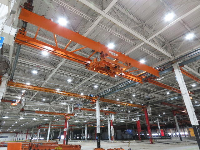 Cleveland Tramrail P&H 10 Ton Double Girder Bridge Crane 45' 10" Span w/Remote