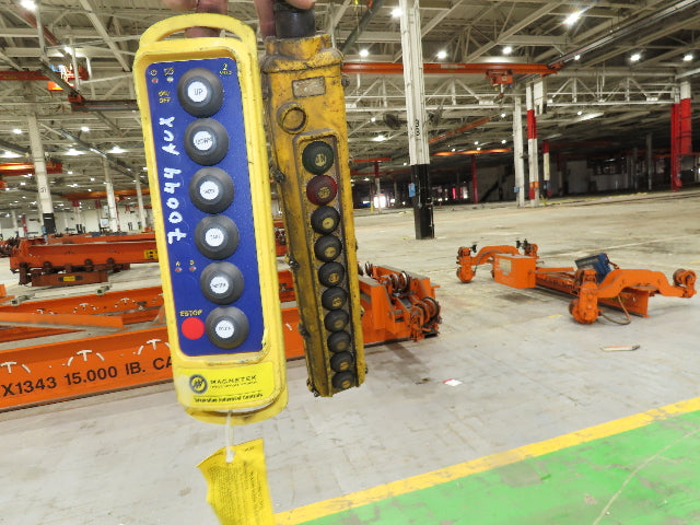 Cleveland Tramrail P&H 10 Ton Double Girder Bridge Crane 45' 10" Span w/Remote