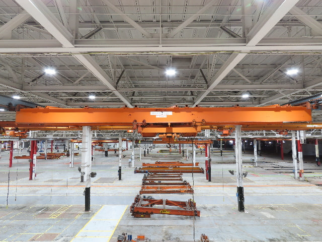 Cleveland Tramrail P&H 10 Ton Double Girder Bridge Crane 45' 10" Span w/Remote