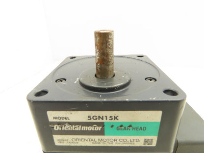 Oriental 5IK40GN-SWT Induction Motor Gear Head 40W 1600RPM 230V 3PH Pinion Shaft