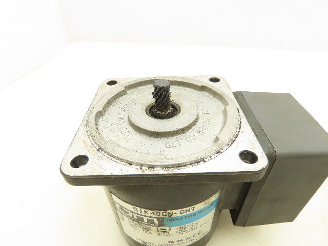 Oriental 5IK40GN-SWT Induction Motor Gear Head 40W 1600RPM 230V 3PH Pinion Shaft
