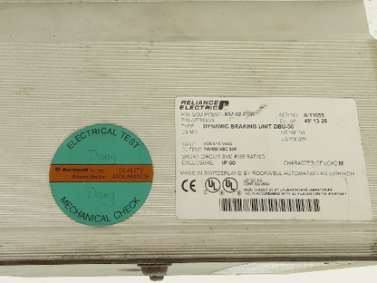 Reliance Electric 837.02.01A DBU-50 Dynamic Braking Unit 415/480V
