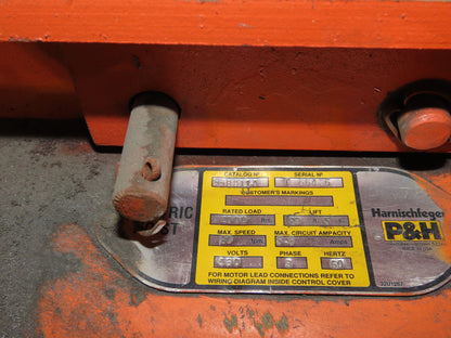 Cleveland Tramrail P&H 2 Ton Single Girder Underhung Bridge Crane 45' 10" Span