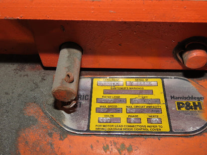 Cleveland Tramrail P&H 2 Ton Single Girder Underhung Bridge Crane 45' 10" Span