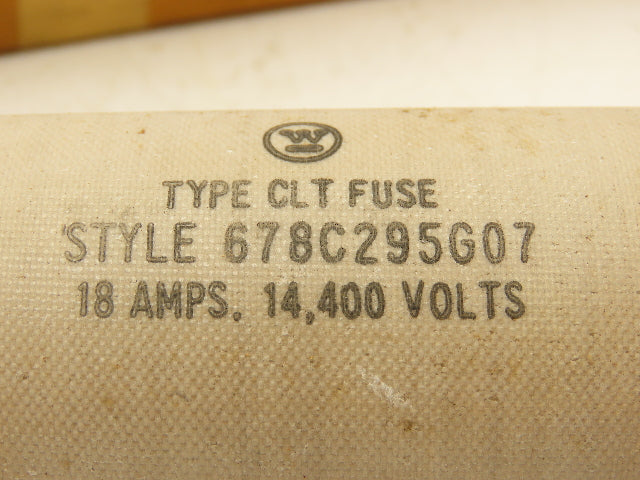 Westinghouse 678C295G07 Current Limiting Fuse 18 Amp 14.4 kv Type CLT