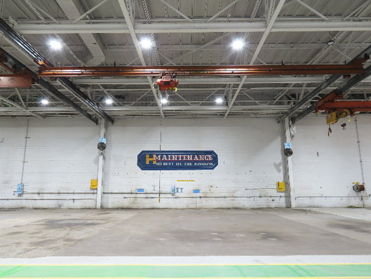 Cleveland Tramrail P&H 1 Ton Single Girder Underhung Bridge Crane 45' 10" Span