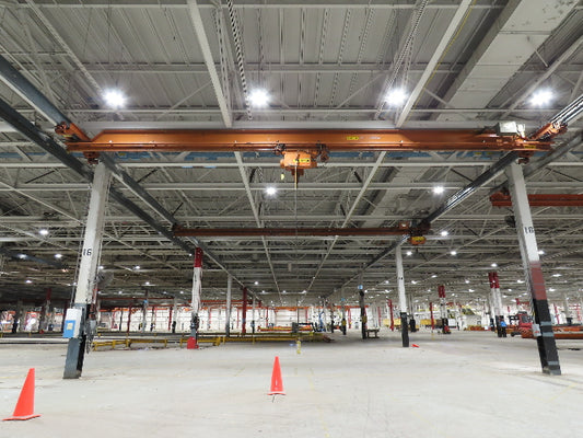 Cleveland Tramrail P&H 3 Ton Single Girder Underhung Bridge Crane 45' 10" Span