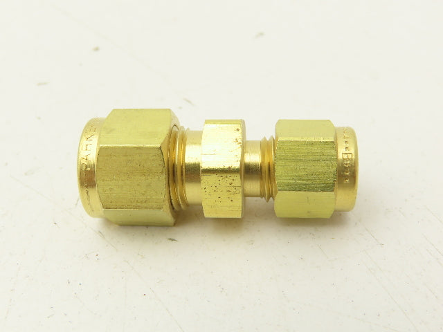 Parker 6-4 HBZ-B Brass Reducing Union 1/4" Tube x 3/8" Tube Box OF 20