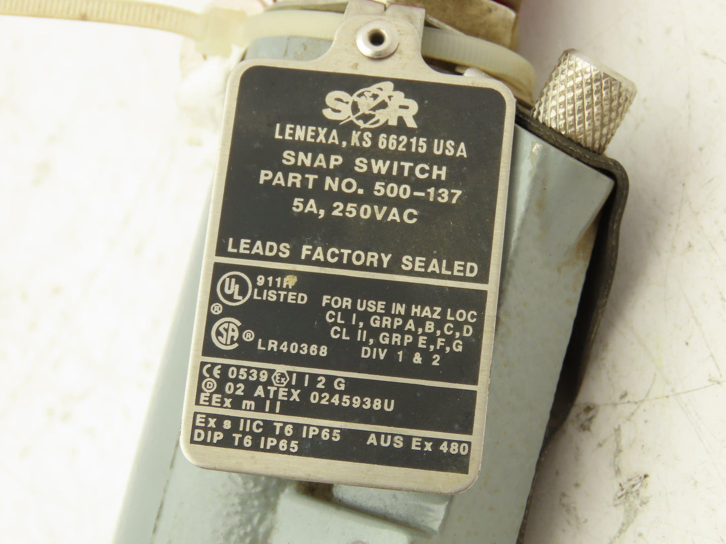 SOR 500-137 Snap Pressure Switch 250VAC 7-30 PSI