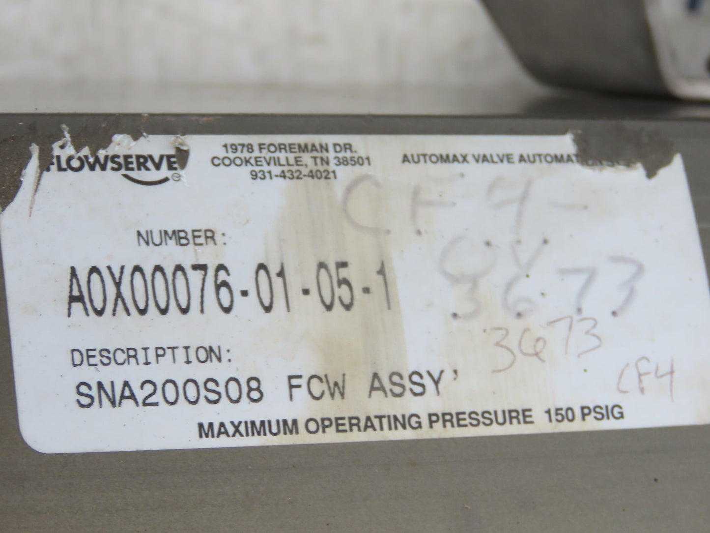 Flowserve SNA200S08 Automax Pneumatic Valve Actuator Indicator 6" 300PSI