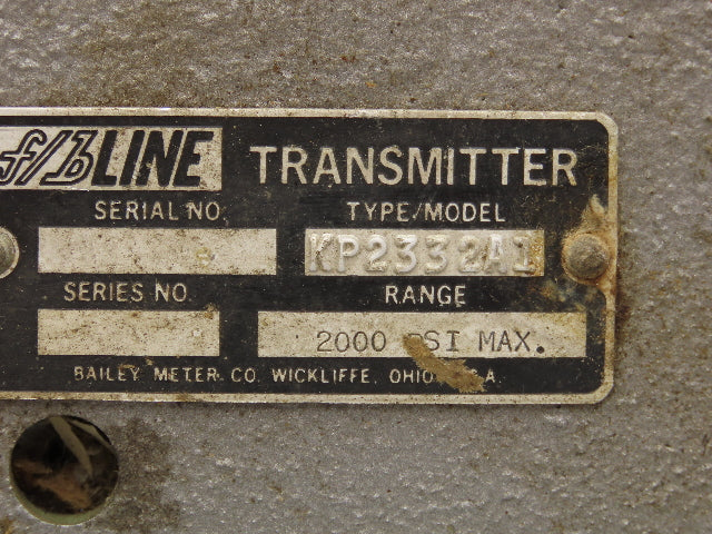 Bailey KP2332A1 F/b Line Pneumatic Differential Pressure Transmitter 2000PSI