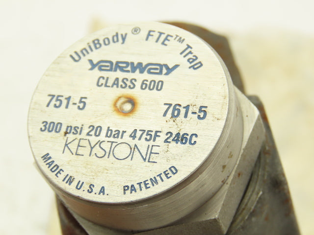 Yarway 761-5 Unibody FTE Steam Trap Valve 3/4" NPT 300 PSI