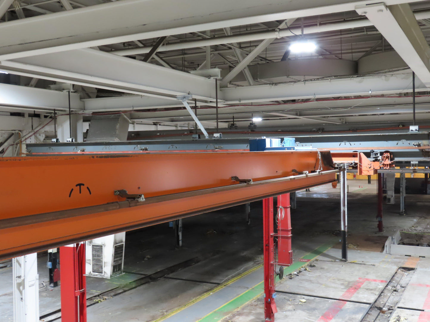 Cleveland Tramrail P&H 3 Ton Single Girder Underhung Bridge Crane 45' 10" Span
