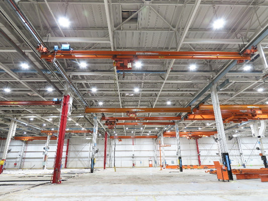 Cleveland Tramrail P&H 3 Ton Single Girder Underhung Bridge Crane 45' 10" Span