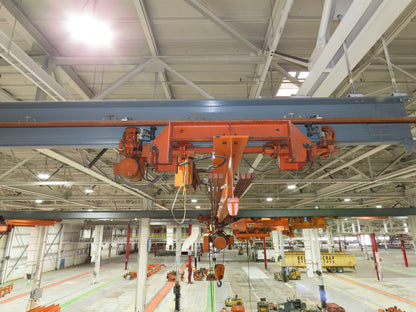 Cleveland Tramrail P&H 3 Ton Single Girder Underhung Bridge Crane 41' Span